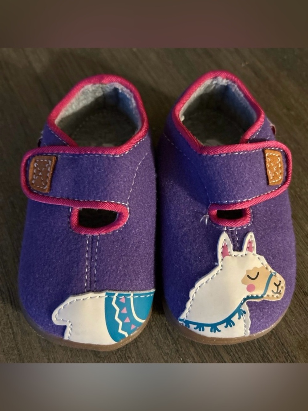 See Kai run Shoes for little kids, Size 5, Color Purple, llama design.